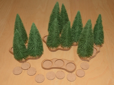 Baum / Terrain Bases Set Version 1 – 40mm Bases / 5 Teile